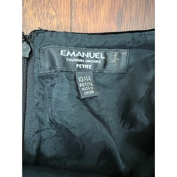 VTG Emanuel Ungaro Black Velvet Pencil Mini Skirt Size 6 Silk Blend Classic - Picture 2 of 7